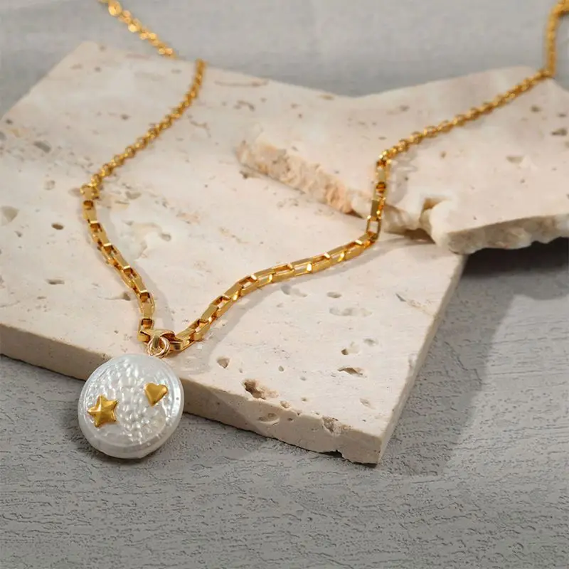 

Fashion Shell Star Pendant Necklace For Women Choker Branches Geometric Clavicle Necklace Jewelry