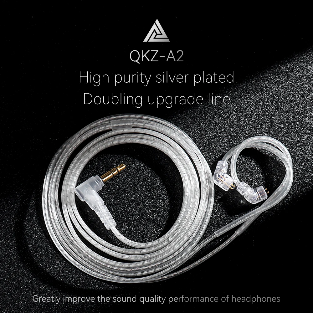 오리지널 QKZ A2 이어폰 코드, 하이파이 유선 헤드폰 교체 업그레이드 케이블, KZ EDX PRO ZSN ZS10 울트라..