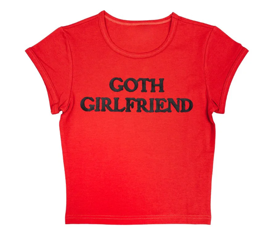 

Y2k 90s Goth Short Women clothing Printing Summer Hotsweet Vintage emo T-shirt Sport letter Creative Crop tops O-neck Artsy Tee