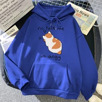 No Talk Me Cute Angry Cat Print Women Hoody Hip Hop Soft Sweatshirt Casual Fleece Sweatshirt Oversize Fleece Women Streetwear - Image 5