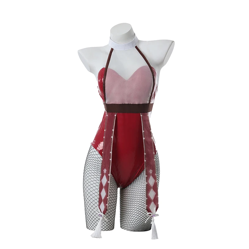 ROLECOS Bunny Girl Yae Miko Cosplay Costume Genshin Impact Yae Miko Bunny Suit Original Sexy Women Red Jumpsuit