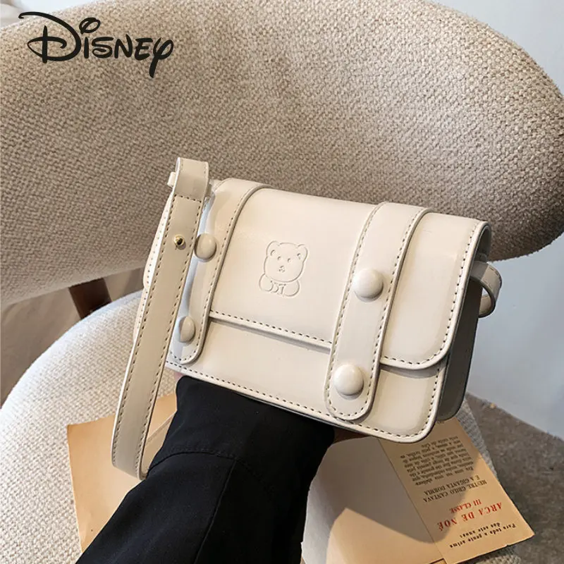 Disney Winnie Bear New Women's Bag Fashionable and Advanced Women's Crossbody Bag Small Fresh Versatile Solid Shoulder Bag
