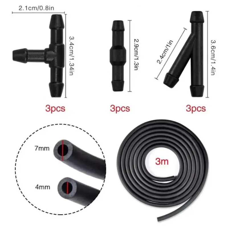 32m918pcsWindscreenWasherPipeConnectorTY3WayAirFuelWaterPetrol.jpg