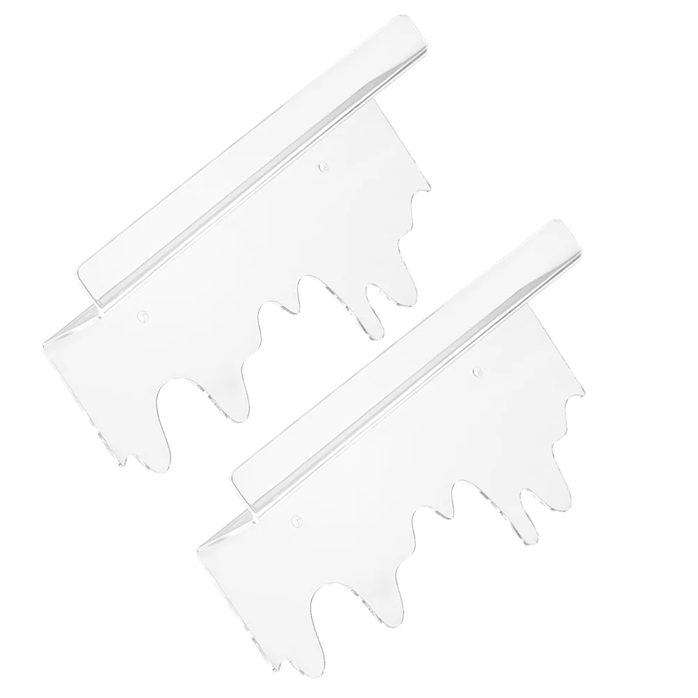 

2 Pcs Rack Decor Wall Shelf Shelves For Bedroom Floating Plastic Bookshelf Decorate