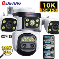 10K 20MP External IP Camera WiFi Surveillance Outdoor Four Lens Four Screen PTZ 10X Optical Zoom CCTV Security Protection New