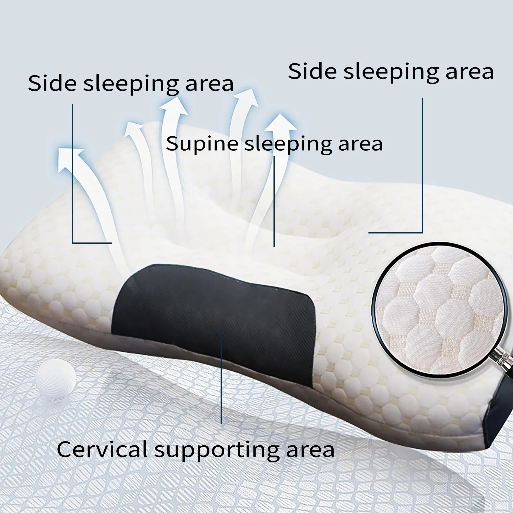 [Massage Neck Pillow] 2Pcs Soft Adjustable Ergonomic Knitted Massage Neck Pillow  Orthopedic Contour Support Pillow 5