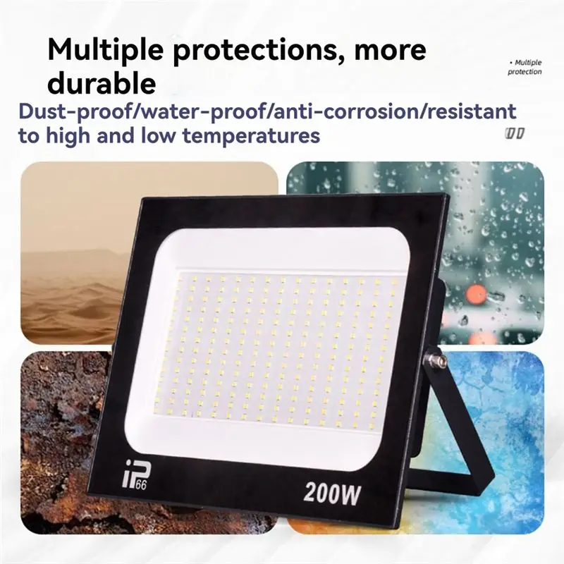 ABAH-200W 야외 LED 투광등 200W 방수 야외 조명 차고 체육관 거리 벽면용 고출력 스포트라이트