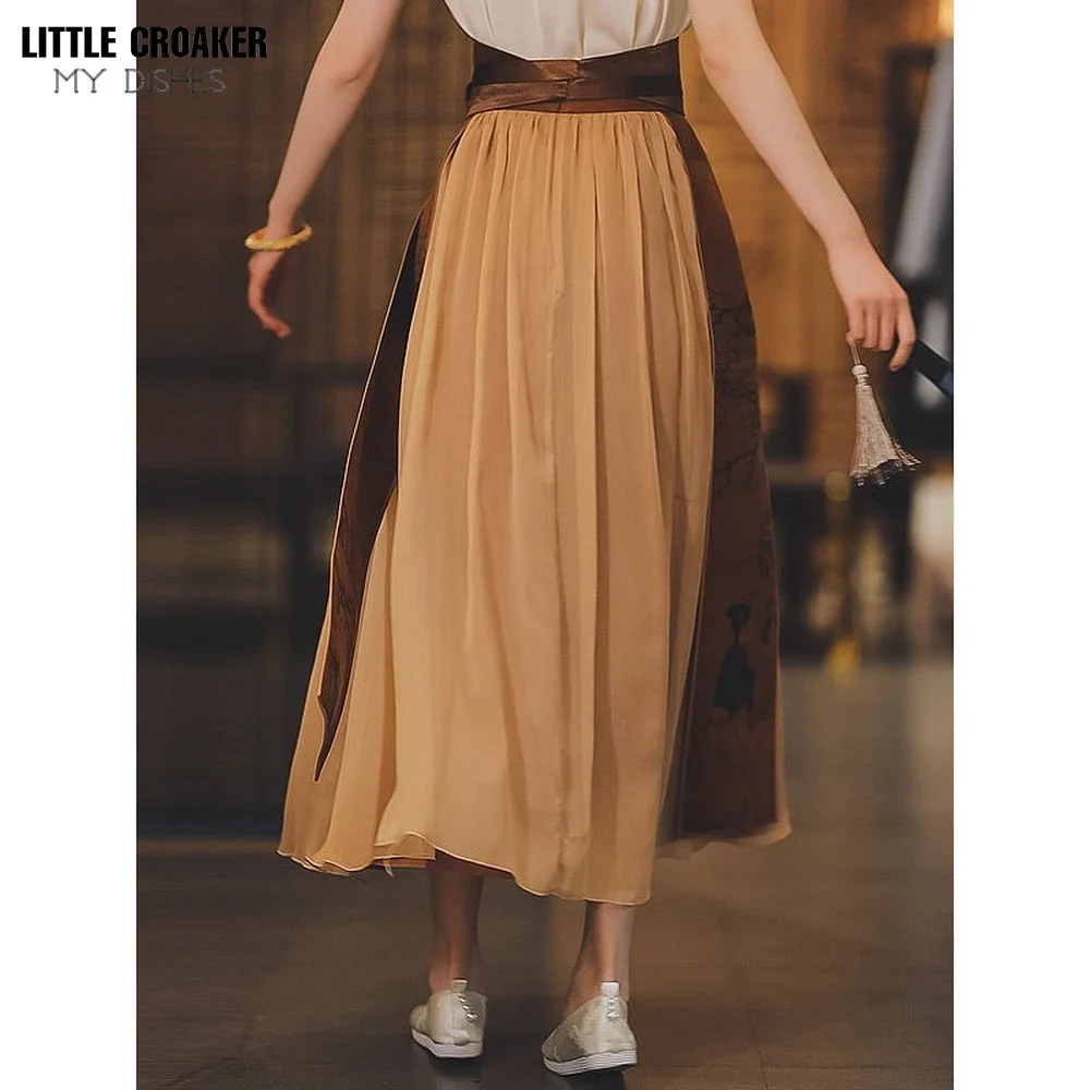 Women Hanfu Dress Chinese Style Improved Splicing Design Vintage Elegant Long For Woman Girl Portrait Of Lady Printed