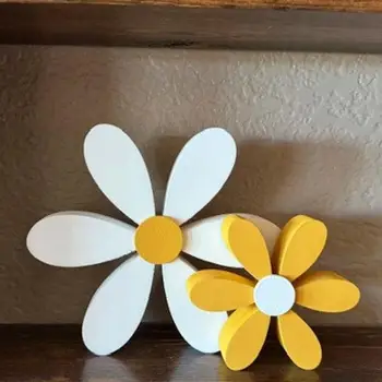 2pcs Wooden 3D Daisy Decor 1