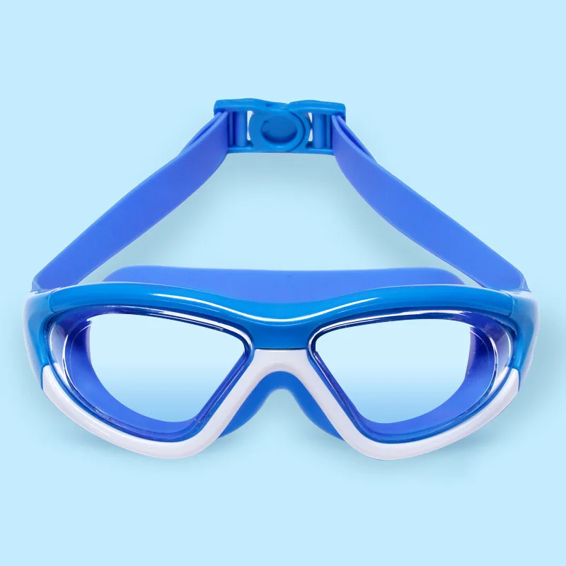 Children's Goggles Boys' Waterproof and Anti-fog HD Swimming Glasses Girls' Big Box Swimming Cap Goggles Set Kids