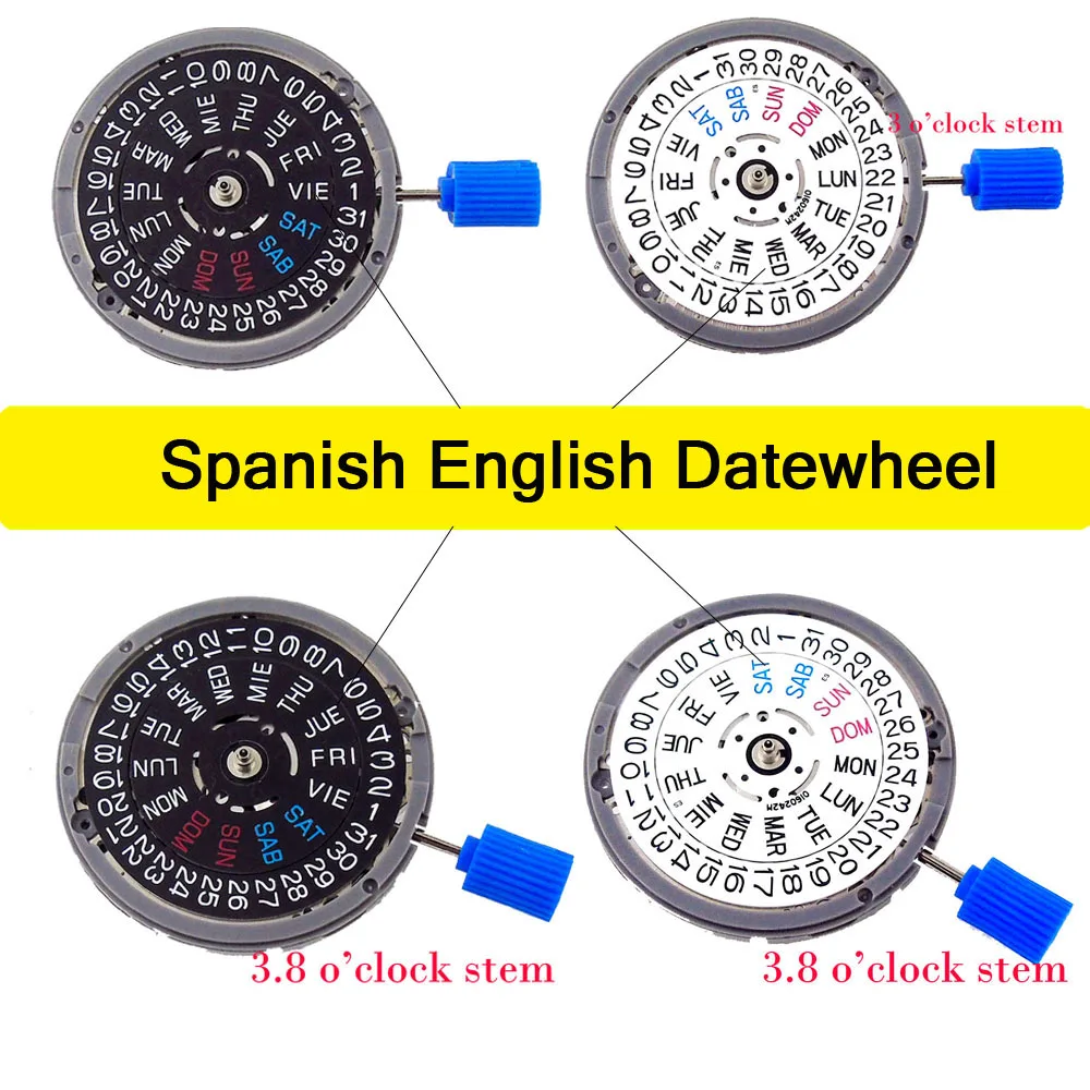 Spagnolo Inglese Datewheel Originale Nh36A Movimento Corona At 3/3.8 Per Seiko Watch Skx Mod Parte Di Ricambio Con Data Day Week Tmi