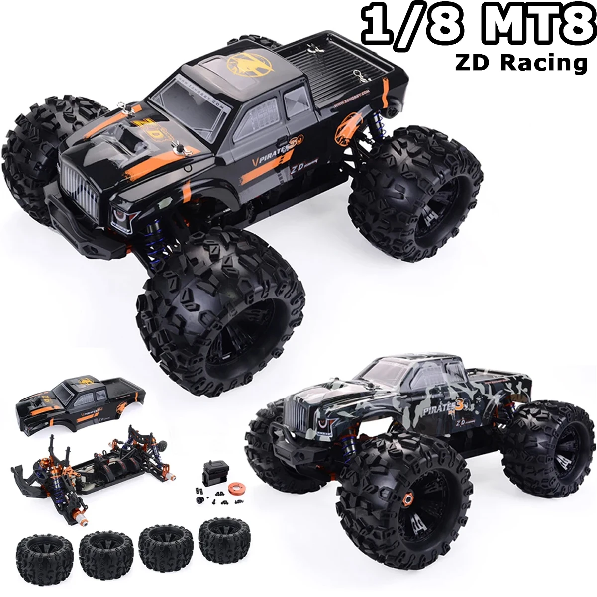 1/8 MT8 ZD レーシング RC カー 2.4 グラム 4WD 90km/h ブラシレス RC