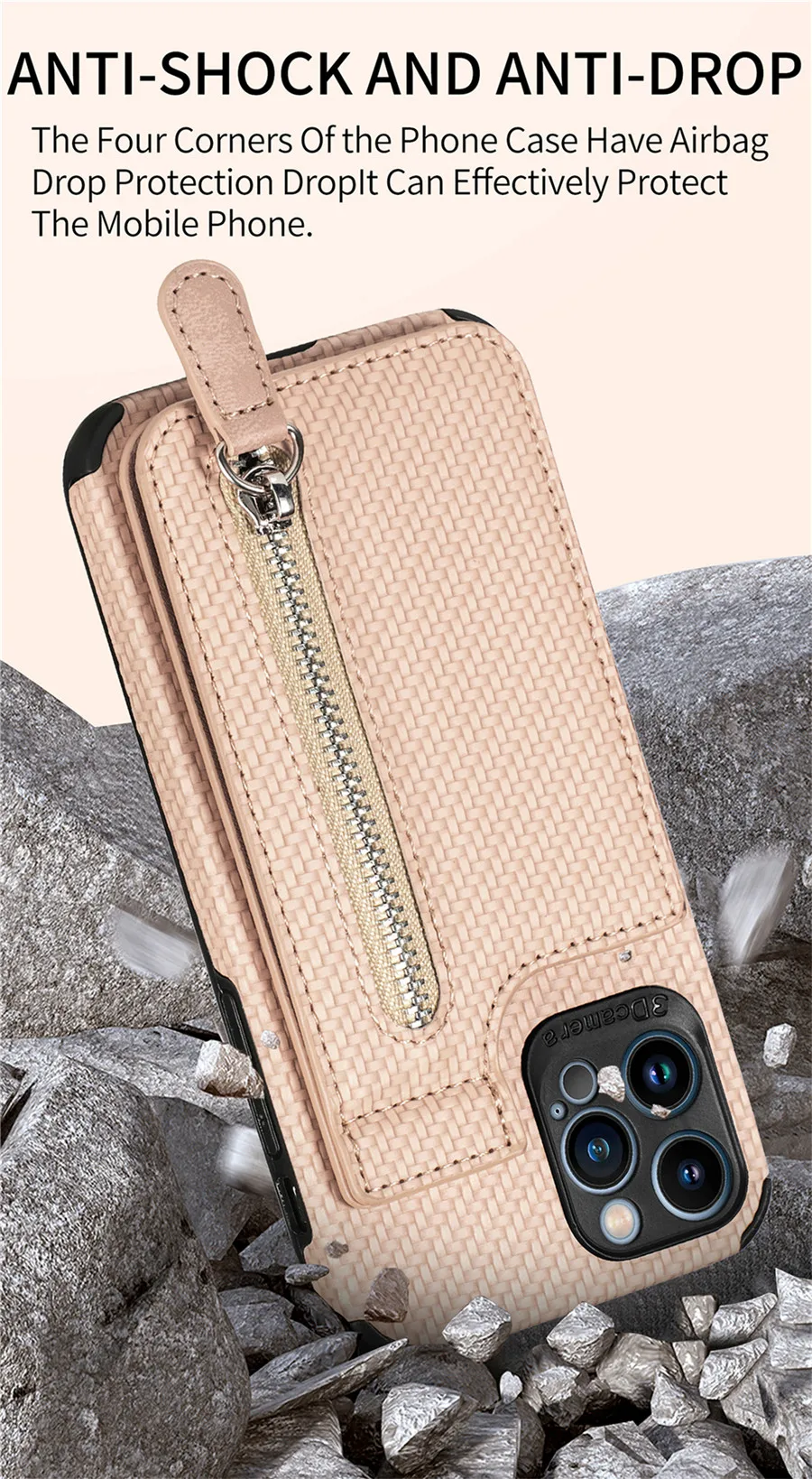 iphone 13 mini case Magnetic Zipper Wallet Carbon Fiber Protection Cover For iPhone 13 Pro Max 12 Mini 11 Case Shockproof Phone Case Coque Fundas iphone 13 mini case clear