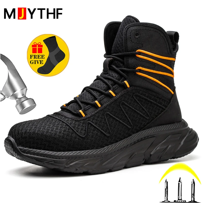 Men's Indestructible Composite Toe Work Boots - Waterproof Safety Slip-On Shoes For All Seasons