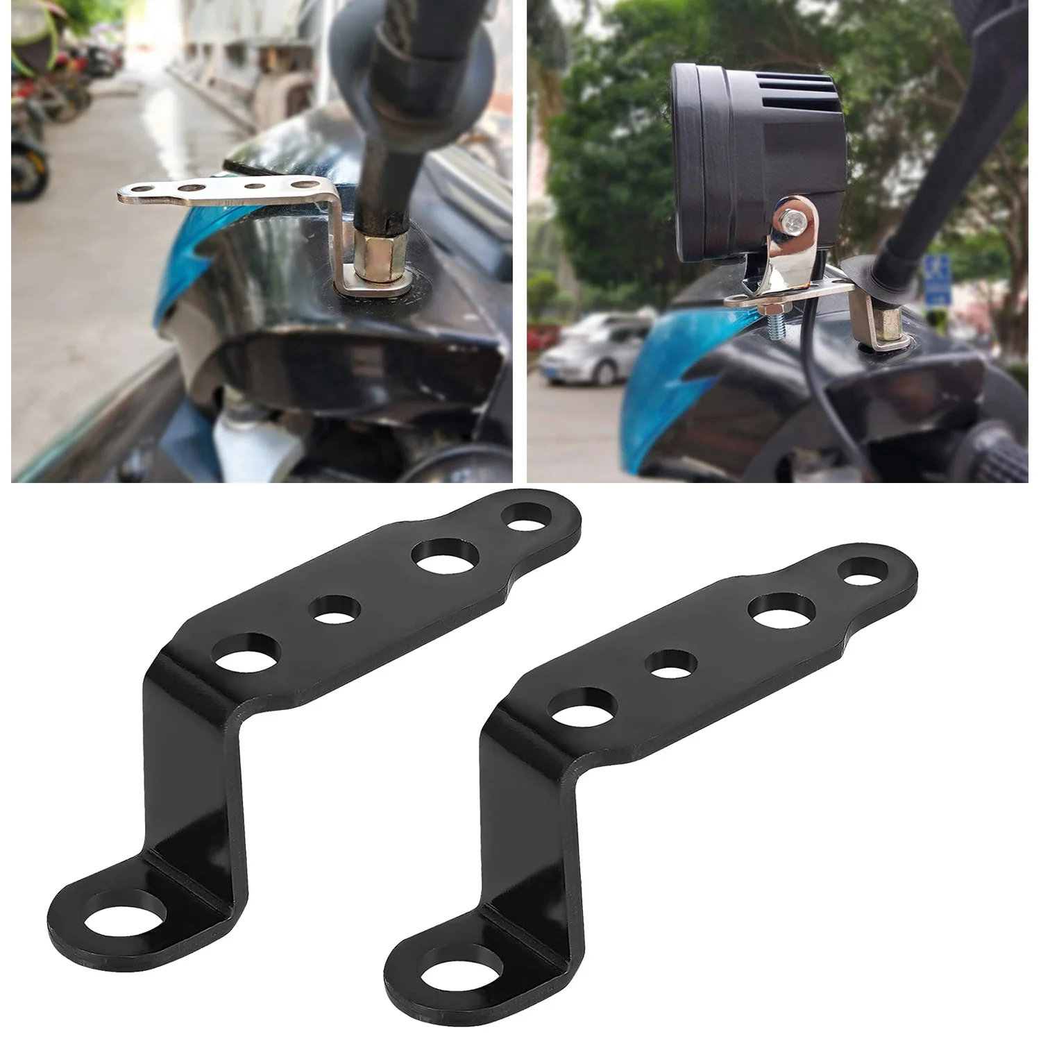 Motorcycle LED Headlight Bracket Rearview Mirror Lamp Spotlight Extension Holder Clamp Motorbike Scooter Accessories