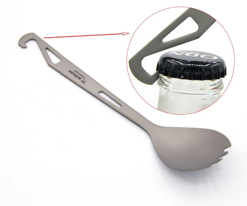 Titanium Spork 3-in-1 Camping Cutlery Fork Spoon Bottle Opener 14g