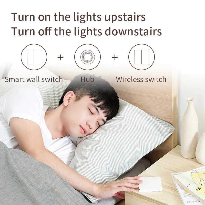 Aqara 벽 스위치 D1 ZigBee 스마트 무선 스위치 키 라이트, 리모컨 파이어 와이어, 중립 없음, Mi Home HomeKit로 작동