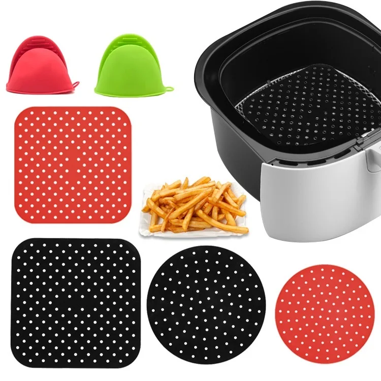 Air Fryer Silicone Liners - Reusable Non-stick Air Fryer Silicone Pot Liner  Compatible with COSORI Air Fryer Basket Accessories, Fit 3-6 Qt