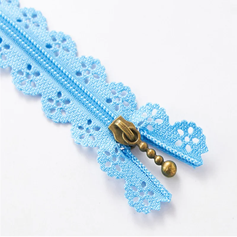 New 10pcs 3# Nylon Bronze Lockless Four Bead Luggage Clothing Shoes Boots Metal Zipper Head