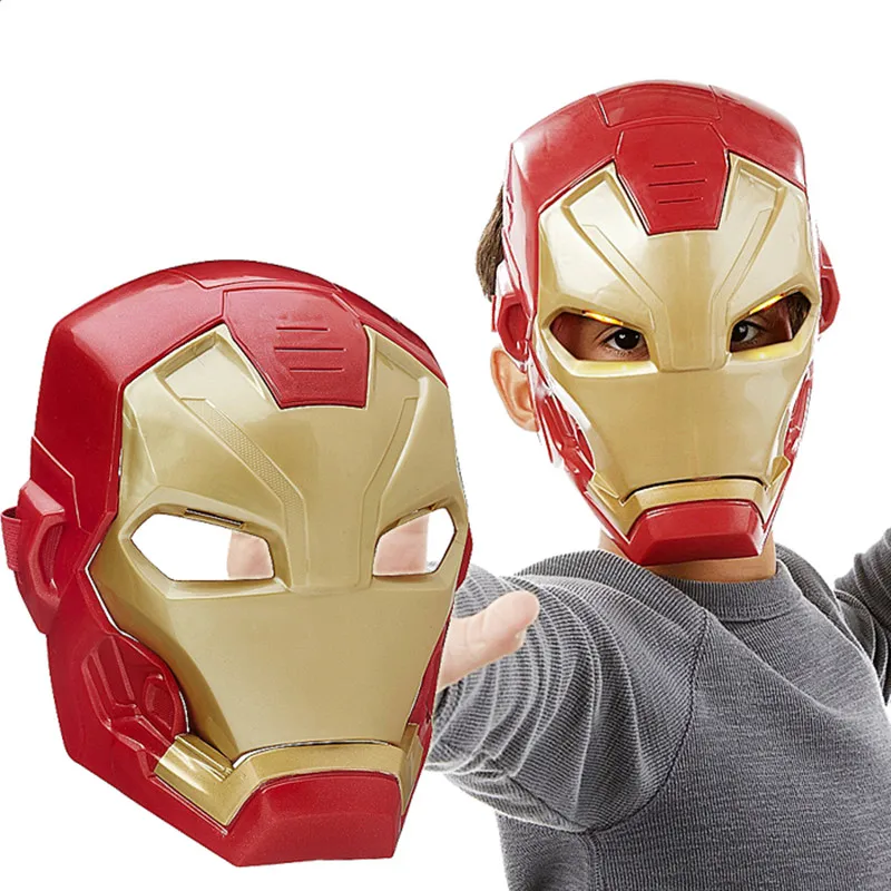 

Avengers Halloween Cosplay Plastic Iron Man Mask With Led Light Sound Super Heroes Ironman Masks Figures Toy for Kids