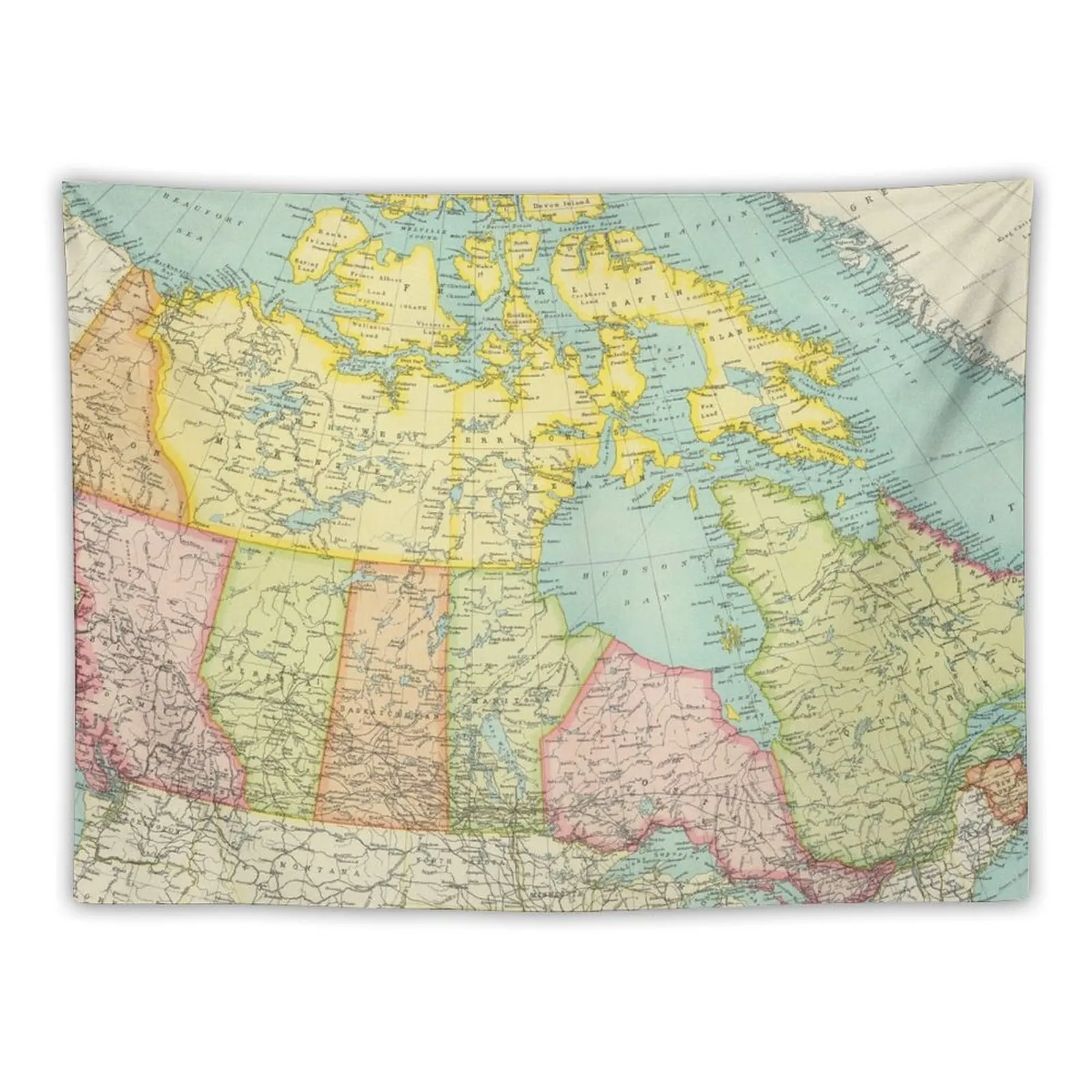

Vintage Map of Canada (1922) Tapestry Bedroom Decor Aesthetic House Decor Decorative Wall Murals Tapestry