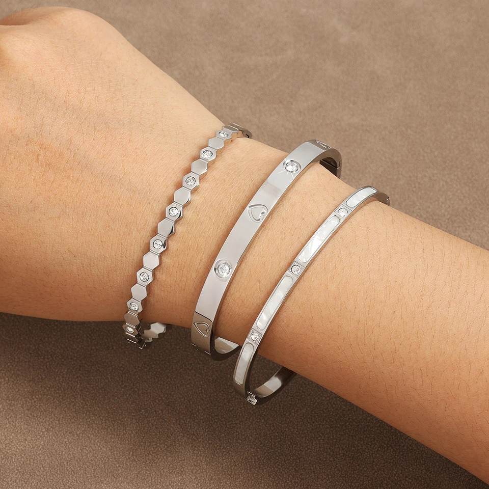 ZAKOL 18K الذهب اللون الفولاذ المقاوم للصدأ مكدسة...