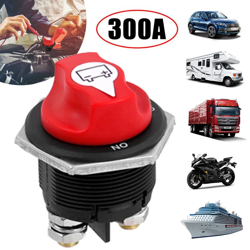 

300A/200A/100A/50A Car Battery Switch Rotary Disconnect Power Cut Off Disconnecter Power Isolator for Auto Truck Motorcycle Boat