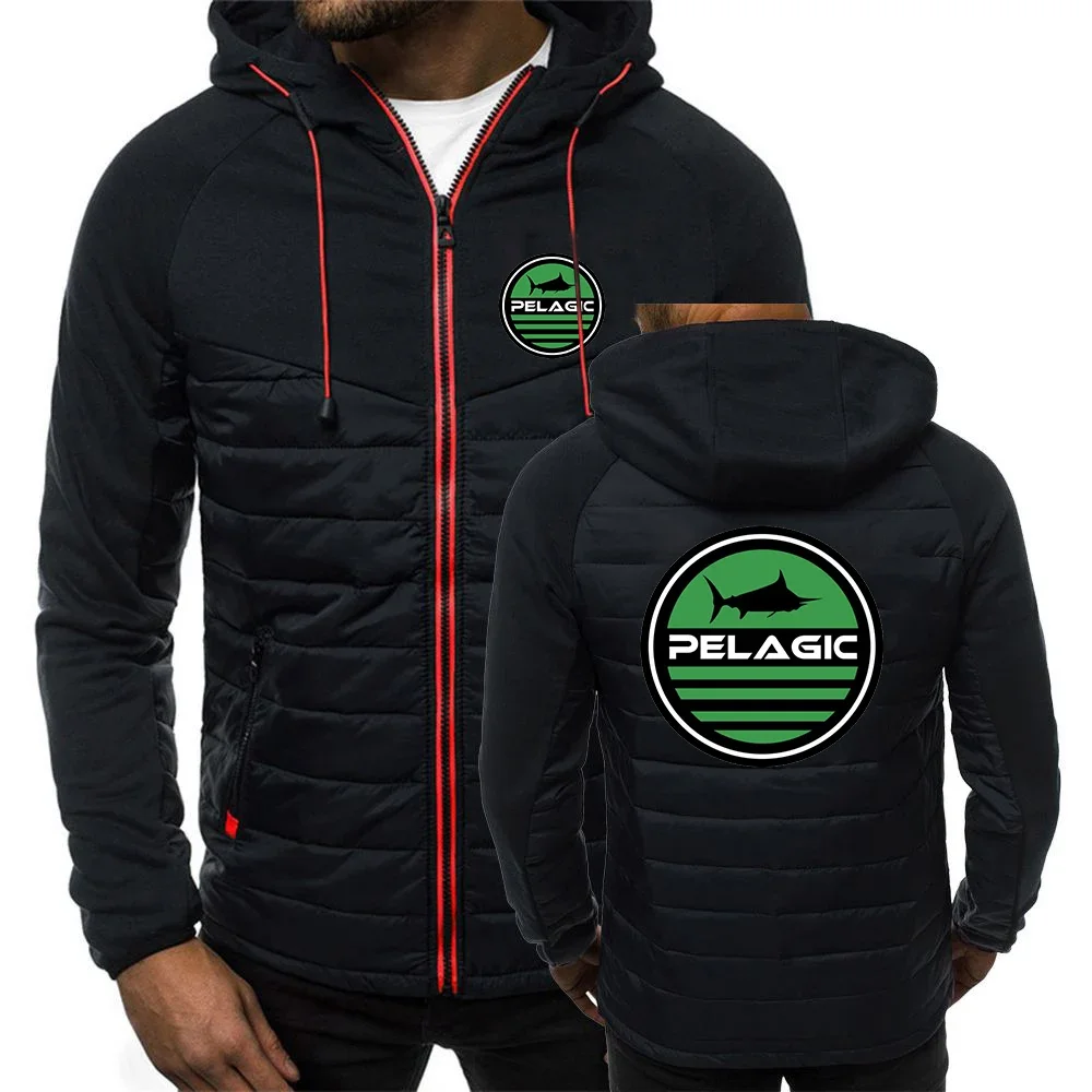 

Pelagic Fishing 2024 New Men Versatile Spring And Autumn Classics Printing Seven Color Hooded Cotton Padded Jacket Coat Tops
