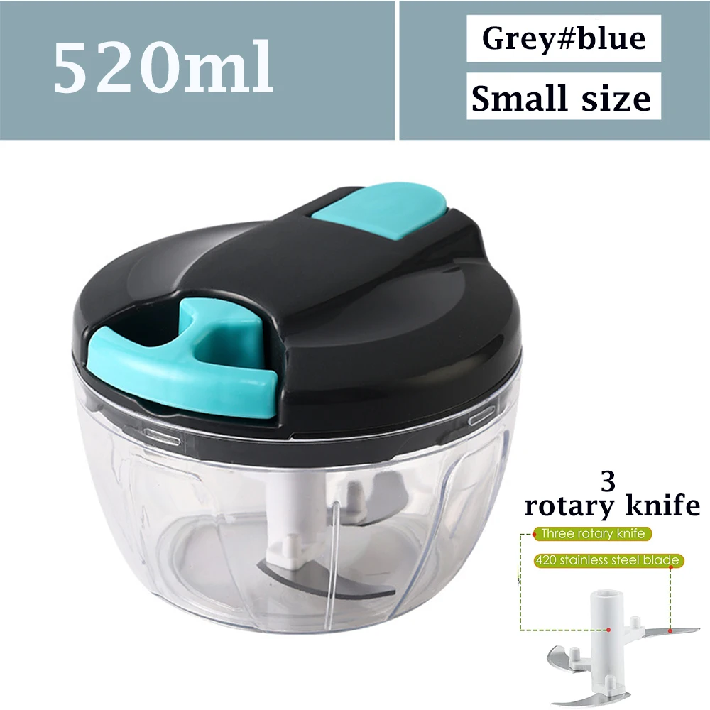 520/900ml Multifunctional Manual Food Chopper Hand Pull String