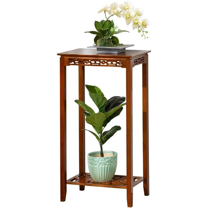 Balcony Flower Stand Plant Shelf Indoor Mobile Multi-Tier Bamboo Plant Holder for Succulents Potted Plants Garden Decor
