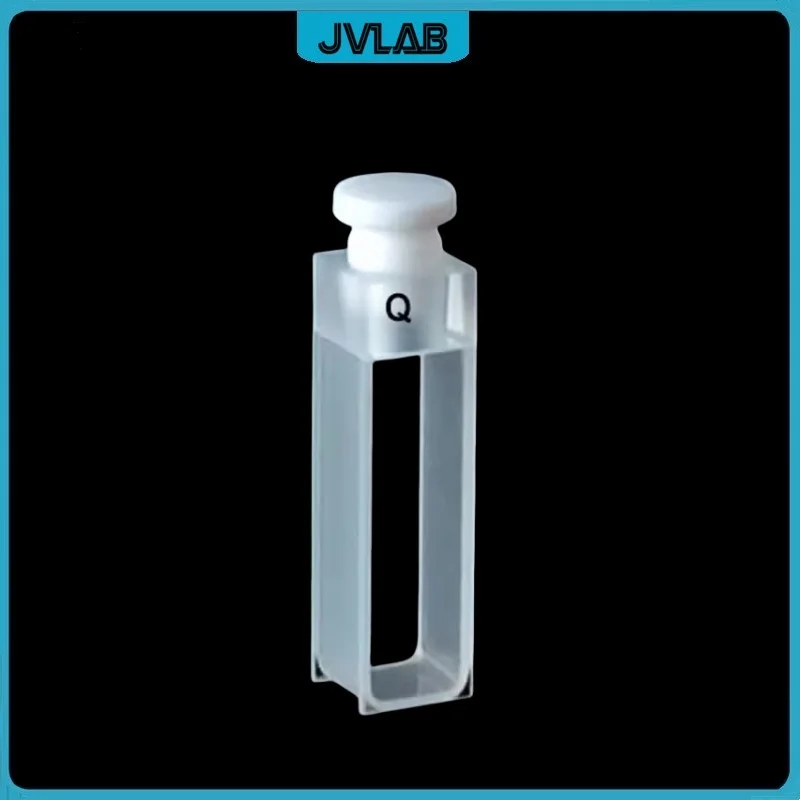 Quartz Cuvette Light Path 10mm Spectrometer Cell with PTFE Stopper Good Sealing Frit Sintering Technology 2-Sides Clear 1 EA