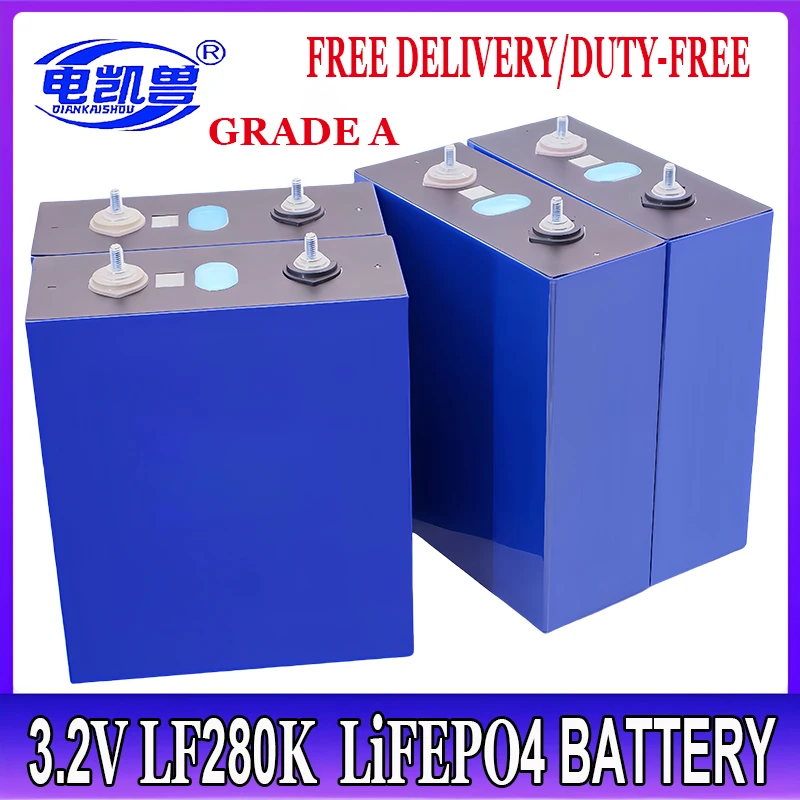 

Новинка, класс A, 4 шт., батарея LiFePO4 3,2 В, 280000 а/ч, 100% мА/ч, 6000, высокая емкость, глубокие циклы для RV, EV, яхты, самодельных, солнечных батарей, без НАЛОГА