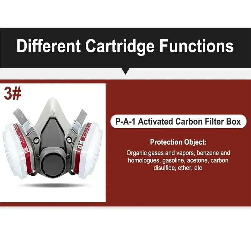 Original 6200 Respirator Reusable Half Face Cover Gas Mask with Cotton Filter Goggles for Painting Spray Polishing Work Safety 6 Original 6200 Respirator Reusable Half Face Cover Gas Mask with Cotton Filter Goggles for Painting Spray Polishing Work Safety 6