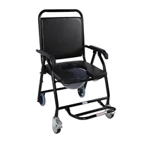 Mobile Potty Chair with Wheels Foldable High Load Bearing Capacity Thickened Toilet Wheelchair for Home Rolling Commode Chair 1