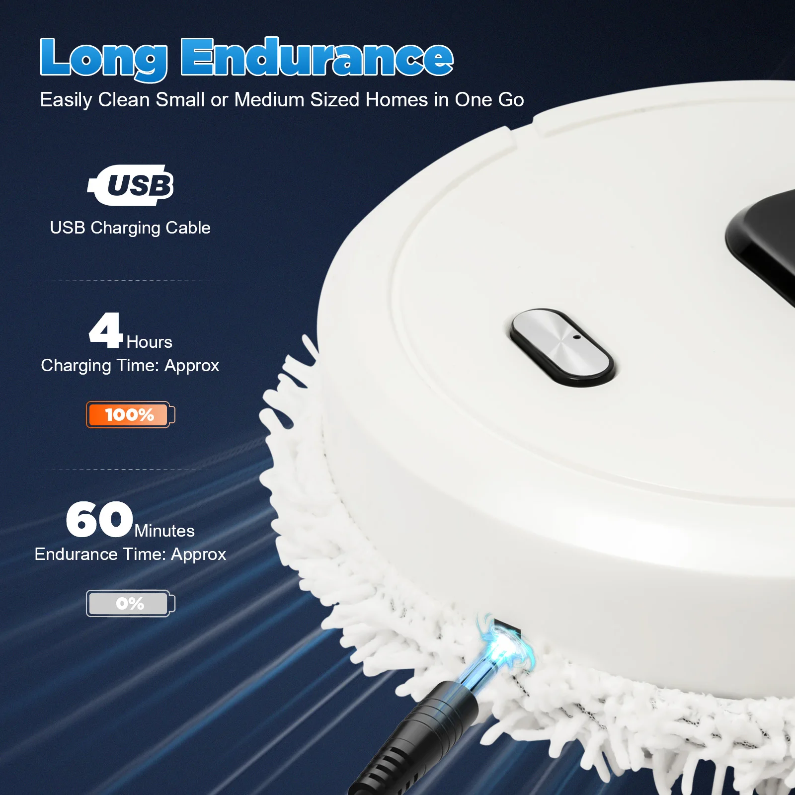 Robot Cleaner Floor Mopping Sweeping Machine 3 In 1 Smart Dust Auto Sweeper USB 2