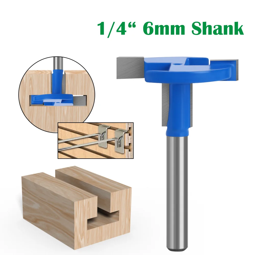 

1PC 1/4" 6.35MM 6MM Shank Milling Cutter Wood Carving T-Slot Handle Router Bit Tungsten Carbide Slotting Straight Wood Milling