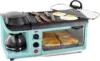 3-in-1 Breakfast Station - Includes Coffee Maker, Non-Stick Griddle, and 4-Slice Toaster Oven - Versatile Breakfast Ma 1