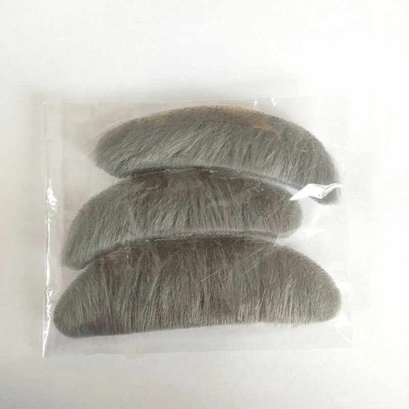 

Handmade Mustache Stick-on Beard and Eyebrows Set False Beard Grey-Eyebrows and Moustache Halloween Party Supplies