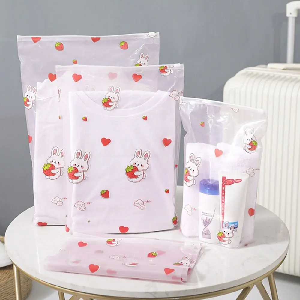 5Pcs Travel Luggage Partition Storage Bags Packing Organizer PVC Zipper Bag Cute Practical Partition Bag Clothes Underwear Shoes 3
