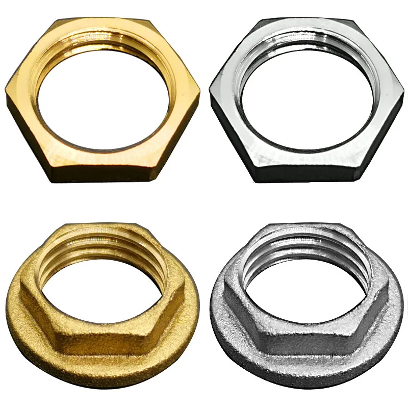 Pipe Fitting Brass Hex Lock Nuts Flange nut 1/8" 1/4" 3/8" 1/2" 3/4" 1" BSP Female Thread Hexagonal shank cap