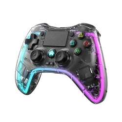 Enhanced Wireless Controller with TouchPad, Six - Axis Gyro & Programmable Buttons - Transparent Design (Transparent White)