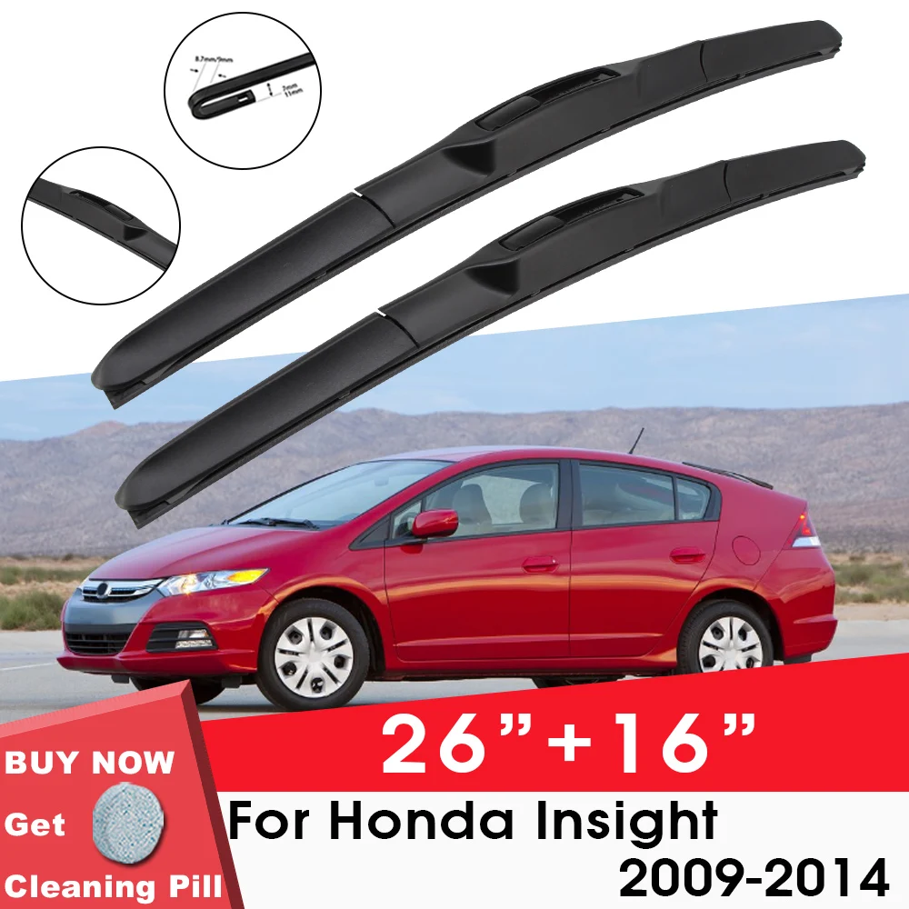 Car Wiper Blade Front Window Windshield Rubber Refill Wipers For Honda Insight 2009 2014 26"+16