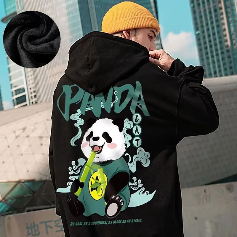 Hooded Sweater Men's Trendy Brand Large Size M-8XL Men's Autumn And Winter Style Plush And Thick Fat Hip-hop Pullover Jacket