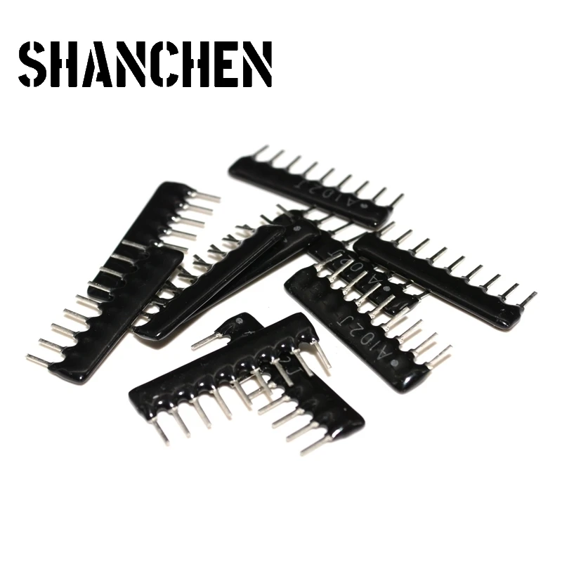 10PCS 9Pin Resistor Network Array A103J A102J A472J 4.7K 1K 10K 2K 3K 6.8K 3.3K 2.2K 2.54MM Pin SIP-9