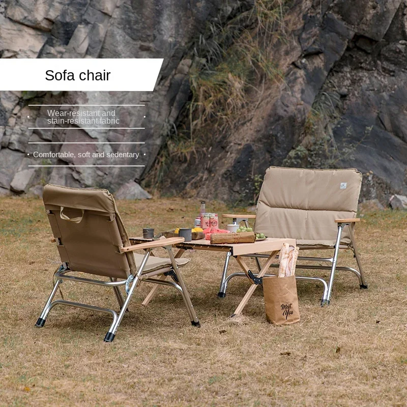 Outdoor Campground Khaki Sofa Chair +600D Oxford Fabric Material