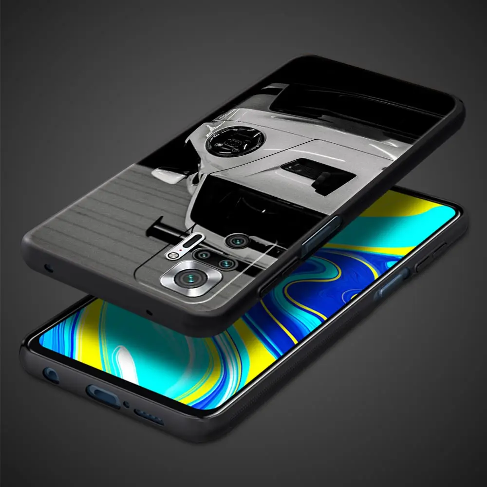 Sleek Black and White Car Design Soft Phone Case