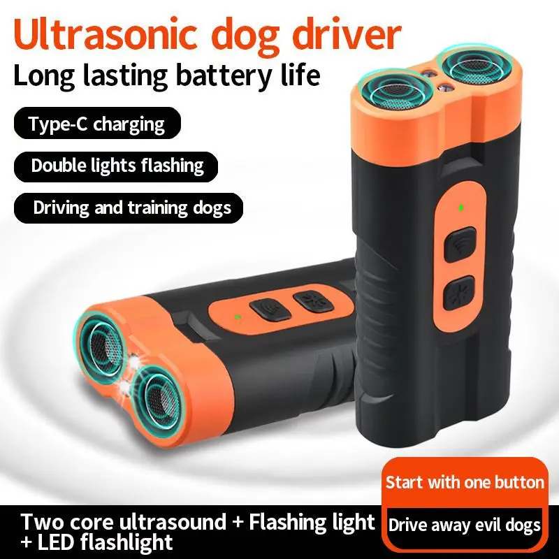 Rechargeable Ultrasonic Dog Bark Control Device LED Training Tool Anti Barking Deterrent For Pet Behavior Correction.