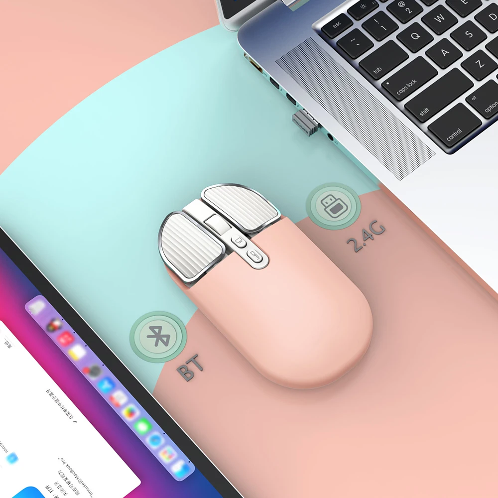 M203 Bluetooth 5,1 + 2,4G Беспроводная игровая мышь с двойным режимом, перезаряжаемая оптическая USB мышь для ПК, ноутбука, iPad, планшетов