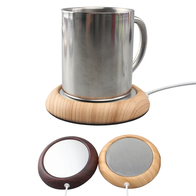 3 Colors USB Wood Grain Cup Warmer Heat Beverage Mug Mat Keep Drink Warm Heater Mugs Coaster