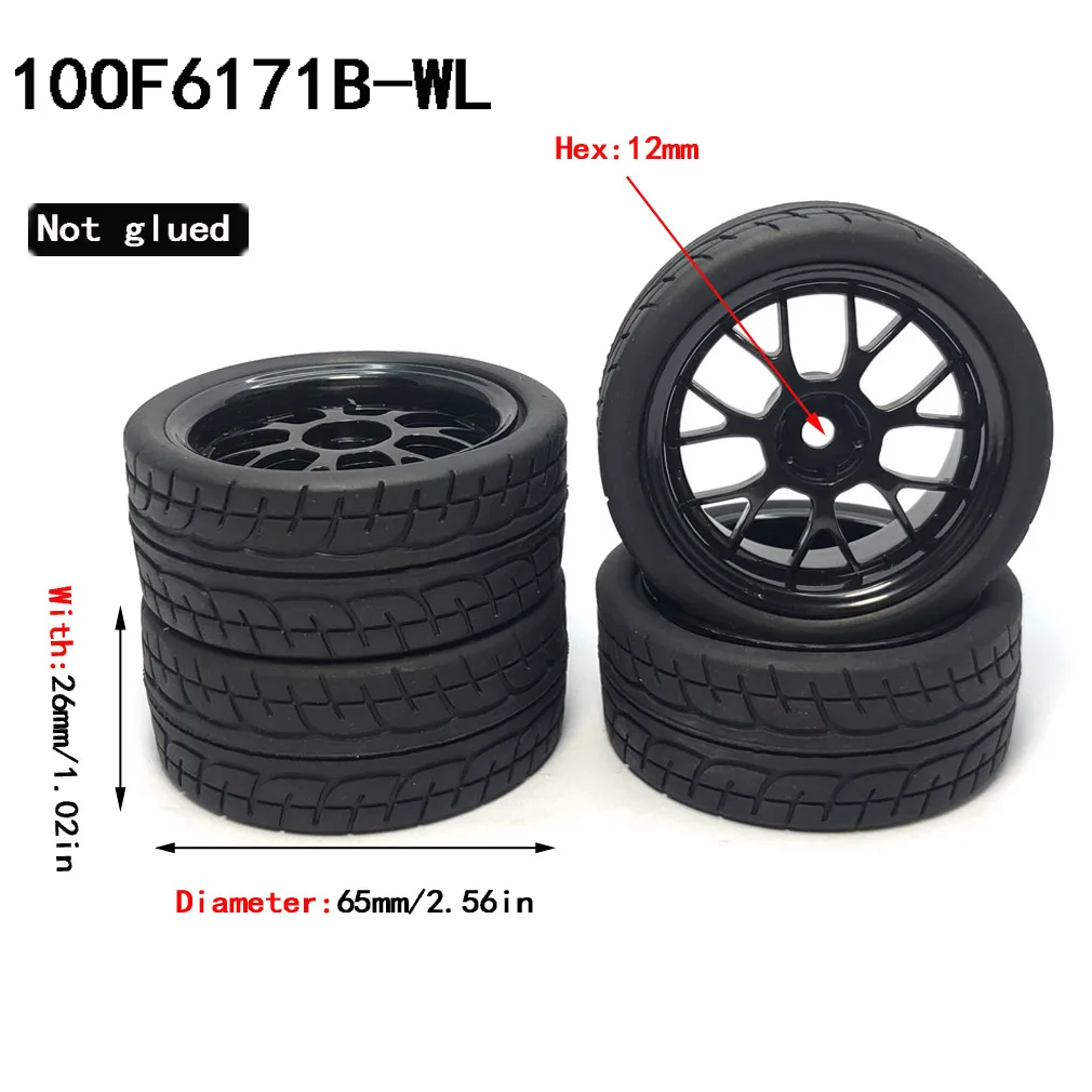 thumbnail image 2 of 1/10 Scale RC Buggy Wheels & Tires - 12mm Hex Hubs For HSP, Traxxas, Redcat & WLtoys 2 of 10
